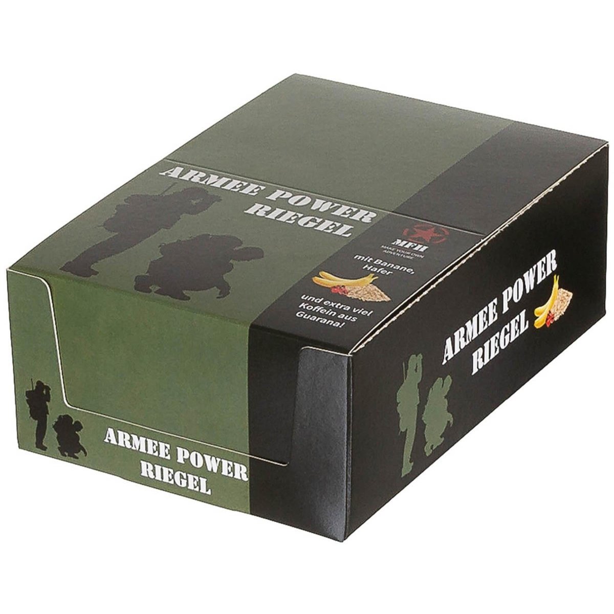 MFH Army Power Bar 60g Barretta energetica alla caffeina Snack all'aperto Banana Gusto guaranà