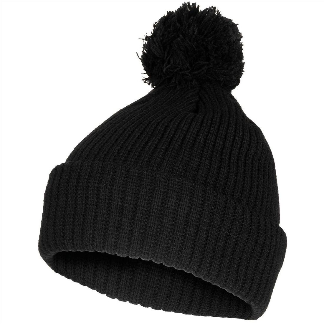 Cappello con pompon MFH Fodera in pile a maglia grossa con isolamento Thinsulate 3M Nero