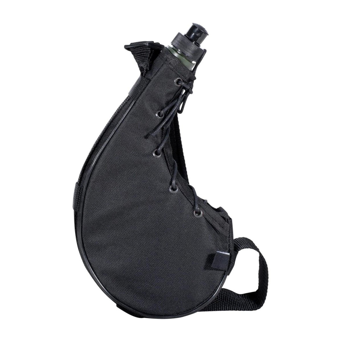Bottiglia d'acqua in plastica Bota MFH da 0,75 litri, copertura in poliestere inclusa, nera