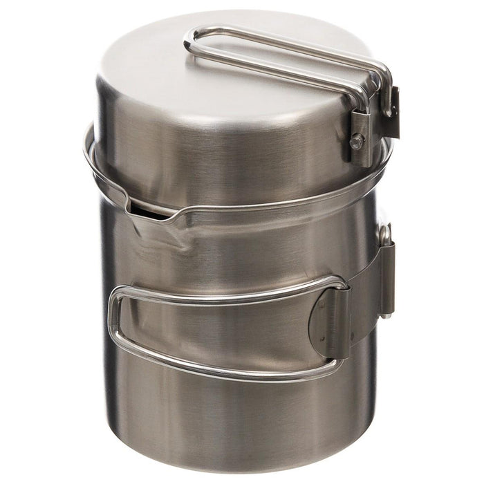 MFH Brand Mess Kit set campeggio escursionismo trekking kit pasticcio in acciaio inossidabile pentola - GoMilitar