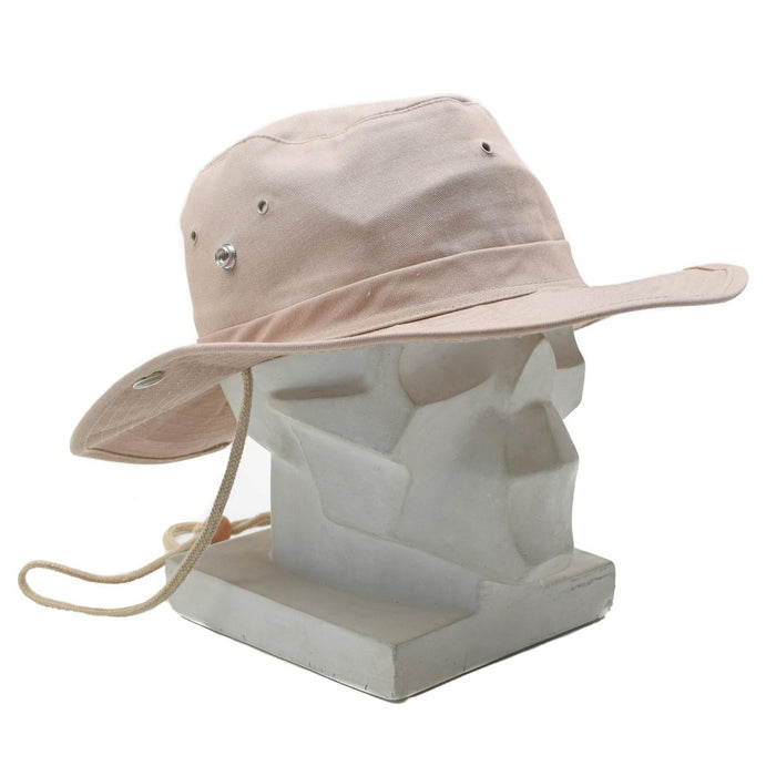 Cappello boonie a tesa larga in stile militare kaki MFH con sottogola e fori di ventilazione per attività all'aperto