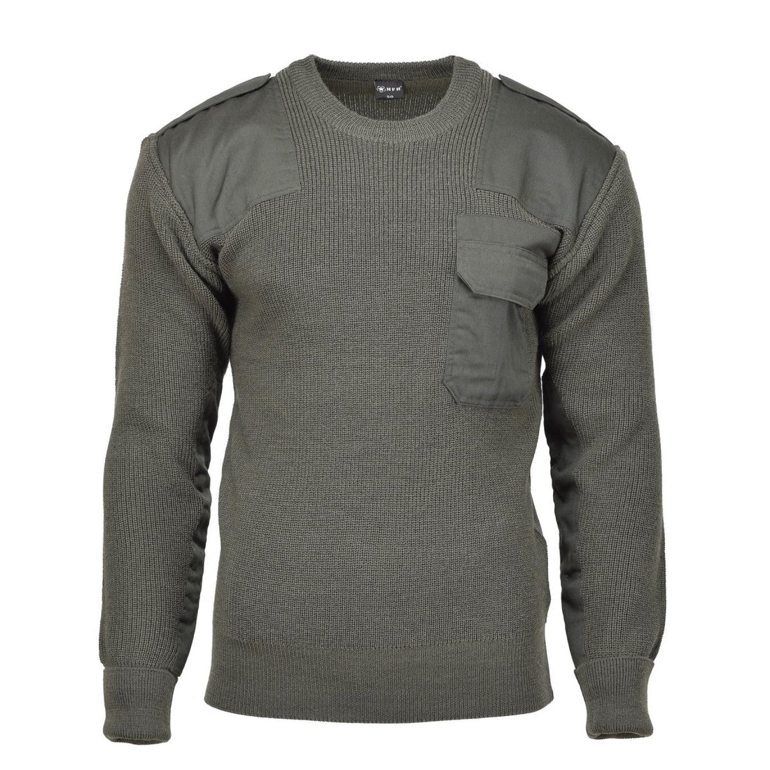 MFH Brand Military Style Commando Pullover Pullover Stit Magita in maglia Oliva Nuovo