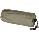 Olive green waterproof stuff sack carrying bag for MFH inflatable sleeping pad with adjustable closure cord.