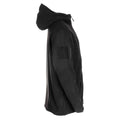 Giacca di pile tattica nera militare MFH Nuovo elastico con cappuccio termico nuovo