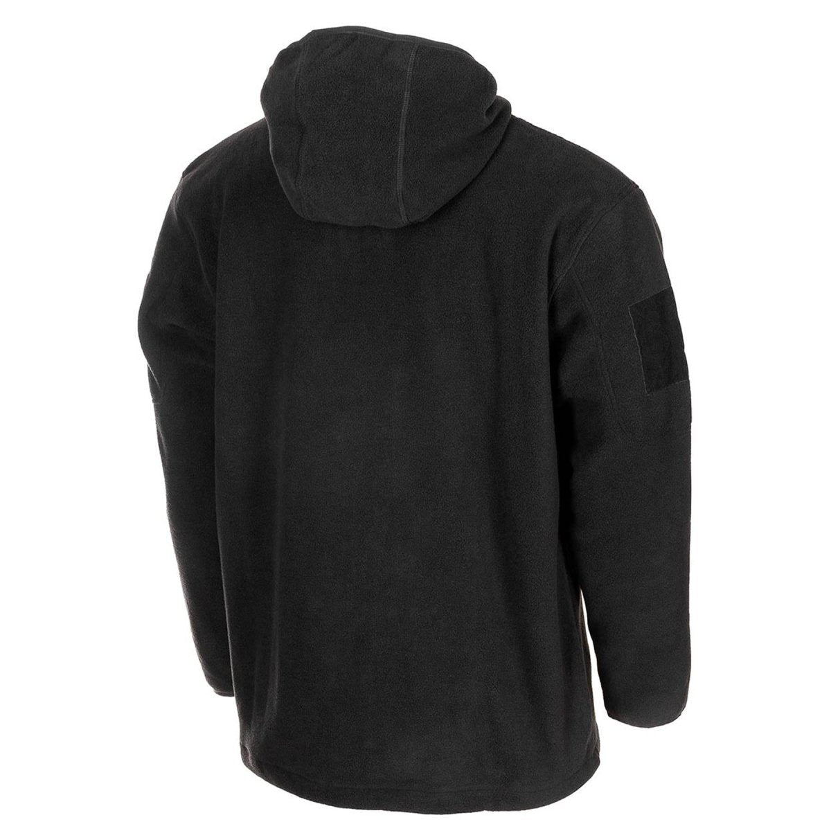 Giacca di pile tattica nera militare MFH Nuovo elastico con cappuccio termico nuovo