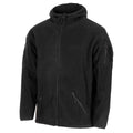 Giacca di pile tattica nera militare MFH Nuovo elastico con cappuccio termico nuovo