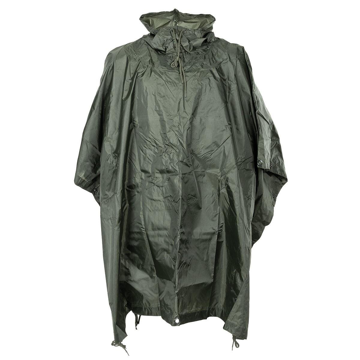 Poncho MFH Cappuccio regolabile Tessuto RipStop impermeabile antivento Cuciture saldate