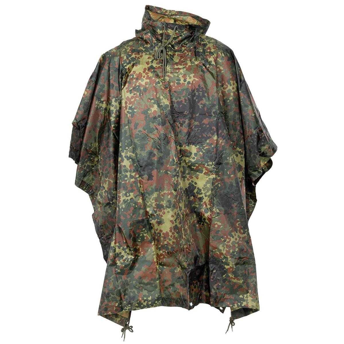 Poncho MFH Cappuccio regolabile Tessuto RipStop impermeabile antivento Cuciture saldate