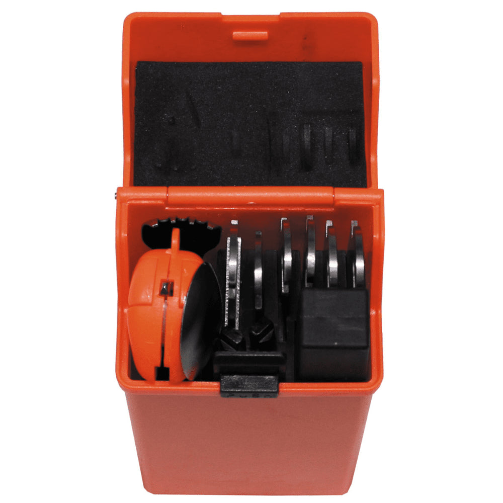 MFH Special Kit di sopravvivenza da 27 pezzi Cassetta degli attrezzi arancione da campeggio all'aperto