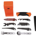 MFH Special Kit di sopravvivenza da 27 pezzi Cassetta degli attrezzi arancione da campeggio all'aperto