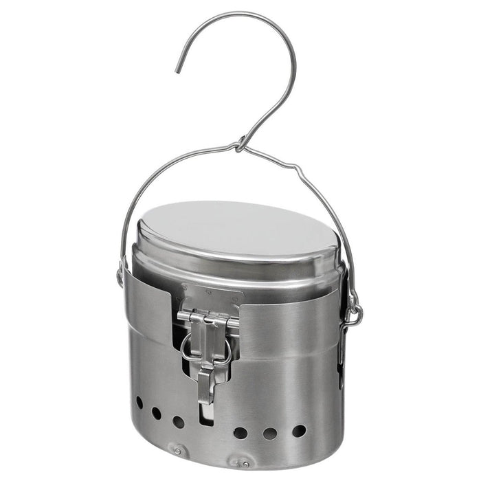 MFH Kit pasticcio Trangia dell'esercito svedese Repro M40 bruciatore da campeggio in acciaio inossidabile da 1,5 l - GoMilitar