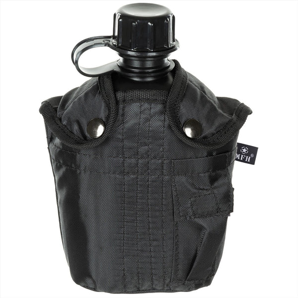MFH USA MILITALE MILITALE MENTI PLASCA 1L Clip a vite a vite Allegato BPA Nero