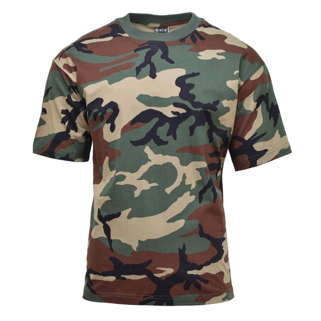 MFH USA US MILITARE MILITÀ SHATH SHIRT SHIRT WOODLAND CAMOUFFAGI