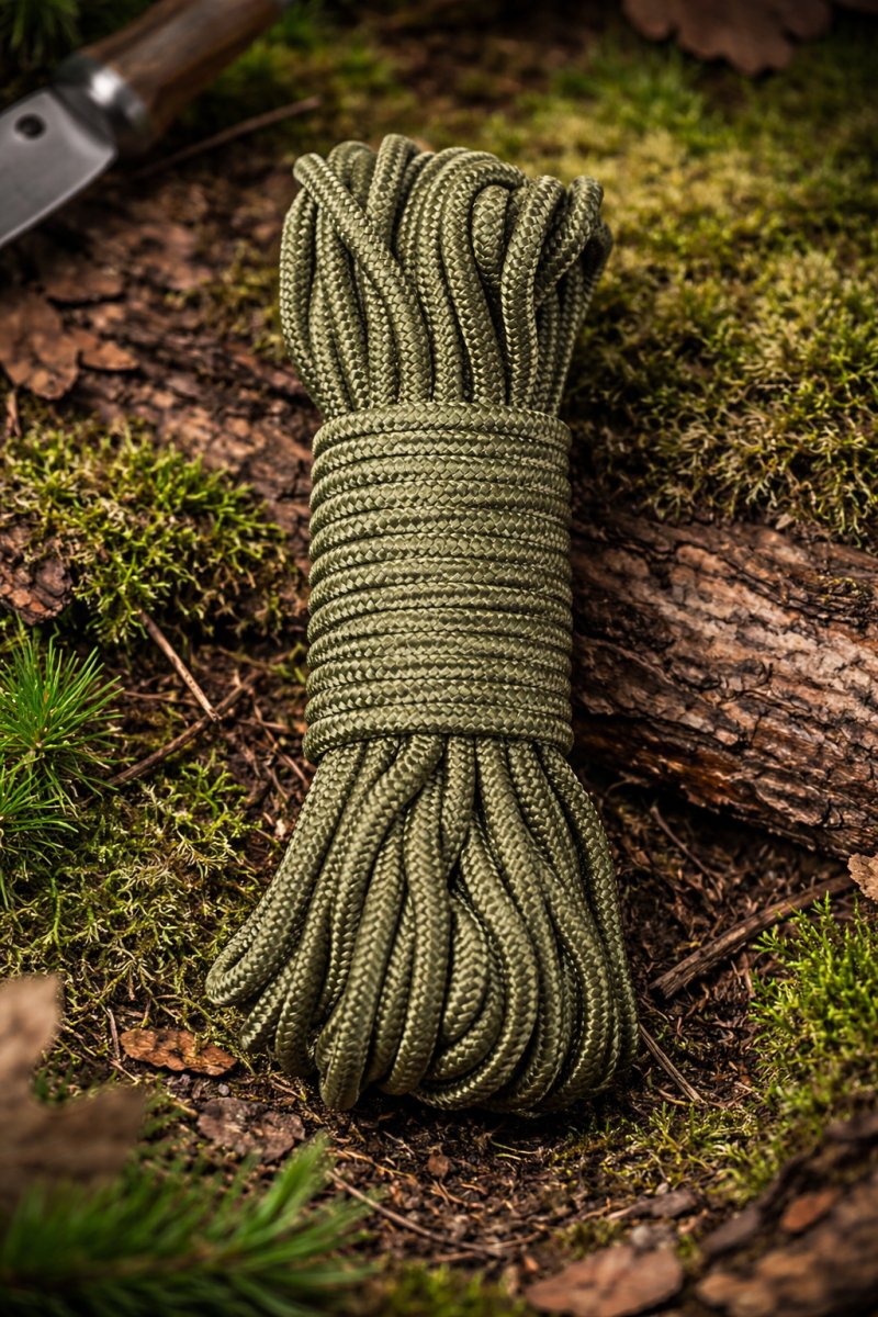 Corda multiuso MFH 5 mm 15 m per sopravvivenza all'aperto Bushcraft OD verde