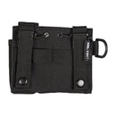 Black MIL-TEC MOLLE admin pouch with straps and secure snap buttons for tactical gear organization and attachment