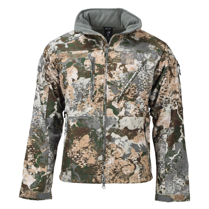 Giacca tattica softshell militare MIL-TEC in pile impermeabile con cappuccio laminato a 3 strati - GoMilitar