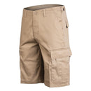 Khaki Mil-Tec Army Style bermuda cargo shorts with multiple pockets and durable fabric for outdoor activities.