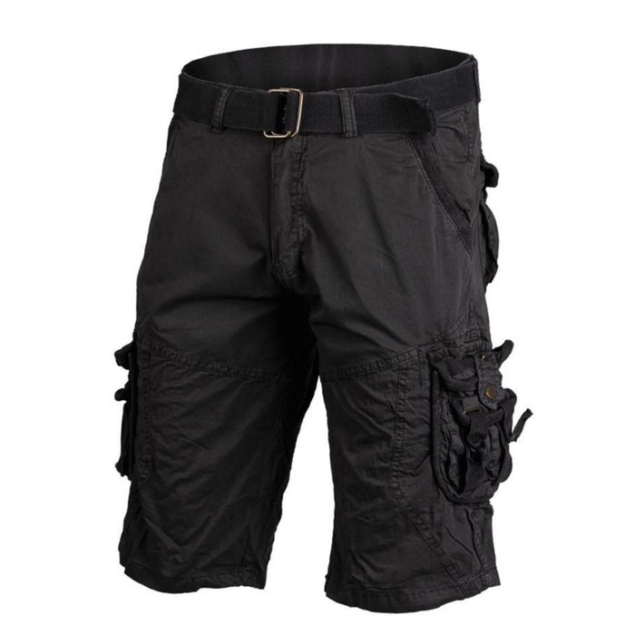 Pantaloncini cargo neri in stile militare Mil-Tec Germany con vita regolabile e molteplici tasche sicure, look vintage prelavato.