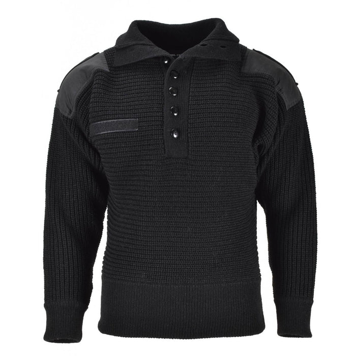 Mil - Tec Maglione di marca Stile esercito austriaco Pullover alpino lavorato a maglia da uomo in lana nera - GoMilitar