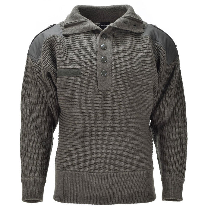 Maglione di marca Mil - Tec Pullover alpino stile esercito austriaco lavorato a maglia da uomo in lana OD oliva - GoMilitar