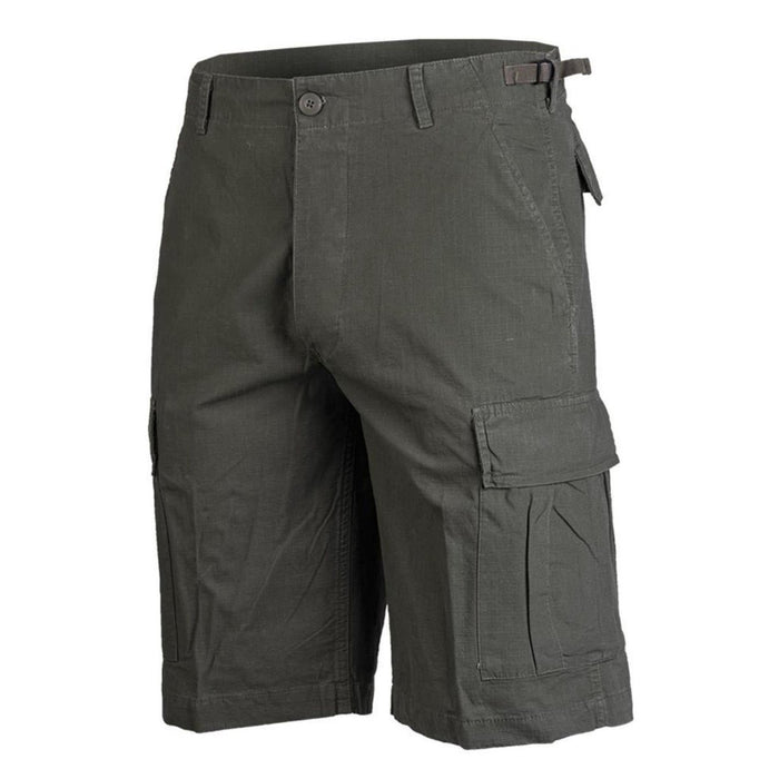 Bermuda in ripstop prelavato verde oliva stile US Army con tasche cargo, design leggero e resistente