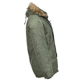 Mil-Tec Brand U.S. Style Military Aviator Parka N3B Furx Furx Hooded Olive Nuovo