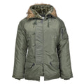 Mil-Tec Brand U.S. Style Military Aviator Parka N3B Furx Furx Hooded Olive Nuovo