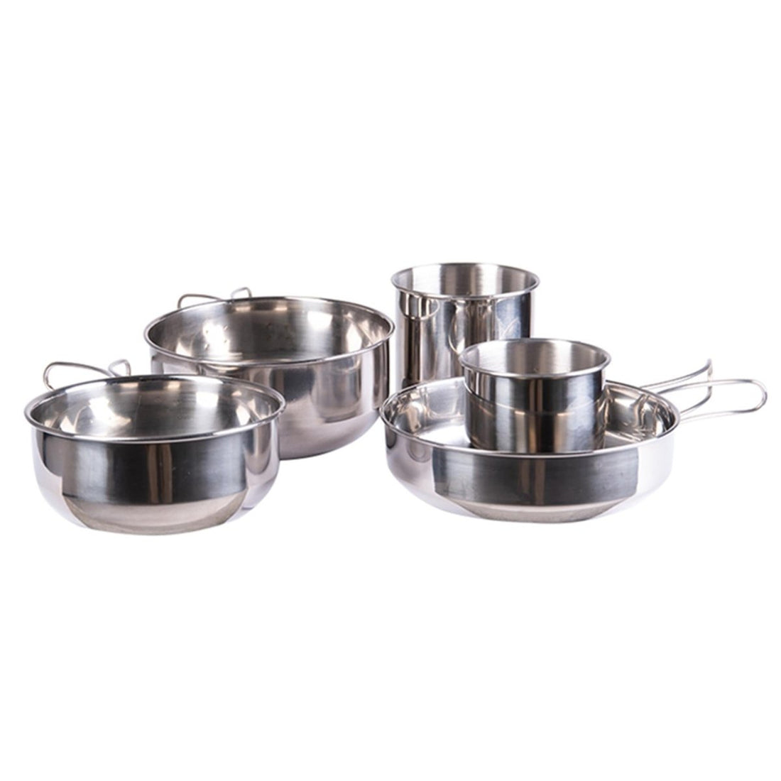 Mil-Tec Cooking Set in acciaio inossidabile a 5 pezzi Campeggi per esterni