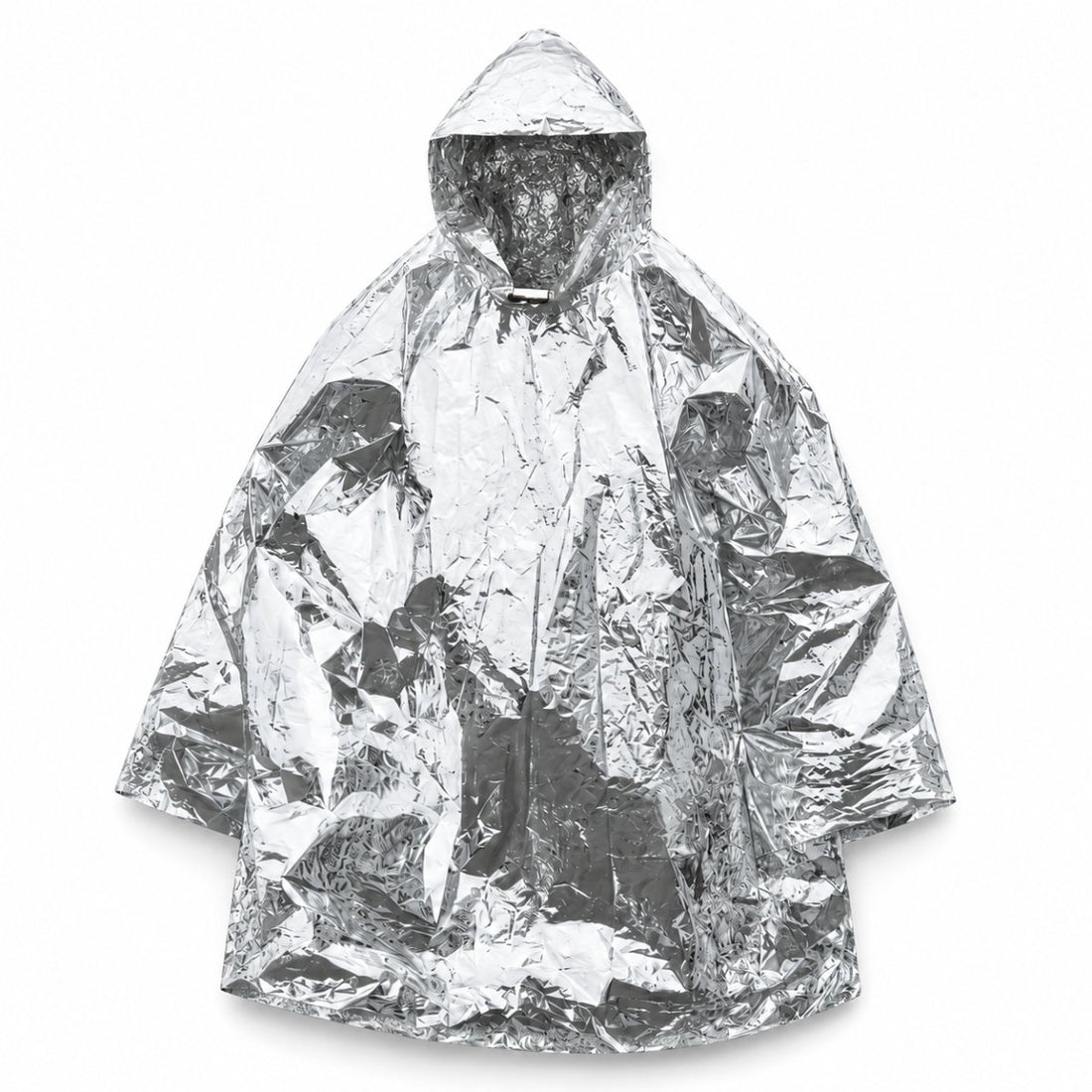 Poncho di sopravvivenza d'emergenza Mil-Tec con cappuccio, copertura antipioggia termica leggera