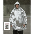 Poncho di sopravvivenza d'emergenza Mil-Tec con cappuccio, copertura antipioggia termica leggera