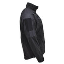 Black MIL-TEC fleece jacket with water-resistant, thermal fabric designed for cold weather and active outdoor use.