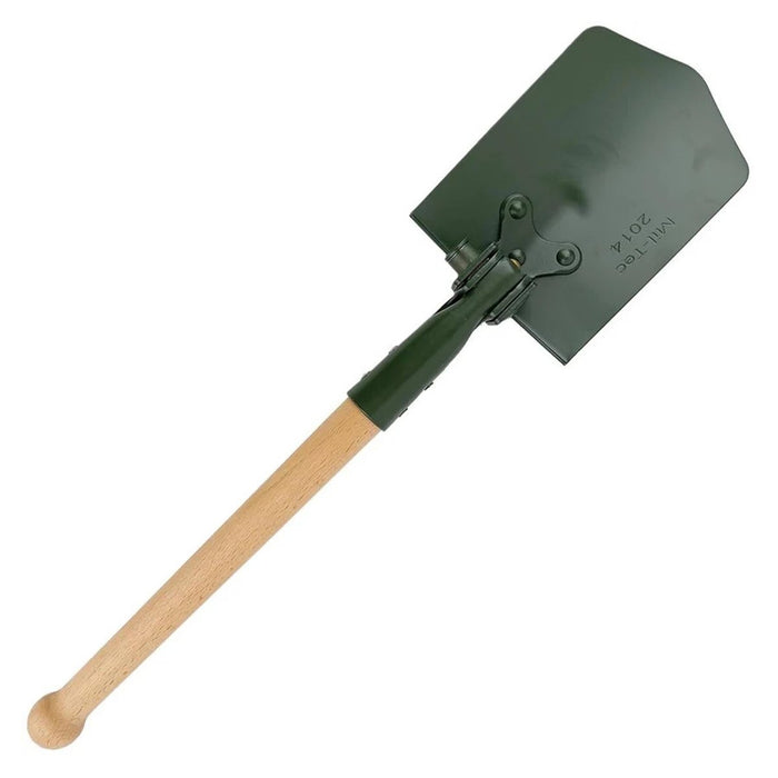 Pala pieghevole MIL-TEC, lunghezza 63 cm, lama in acciaio, manico in legno, copertura inclusa - GoMilitar