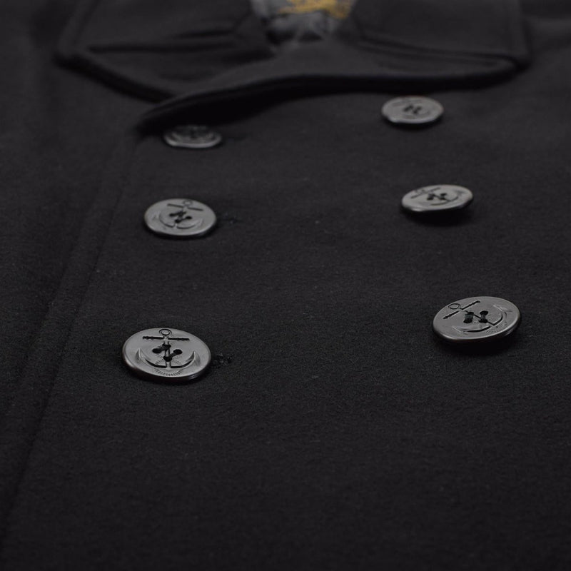 Mil-Tec Mens Coat lana Blend Navy Style Black Black Black