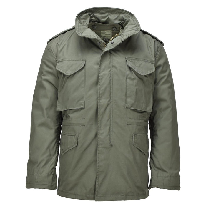 MIL - TEC Parka M65 US army style Jacket Detachable Thermo Liner Hidden Hood OD - GoMilitar