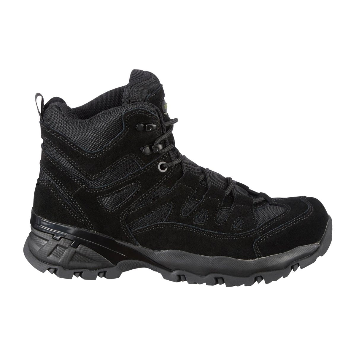 Stivali a squadra Mil-Tec Mid Round Sole Camping Calzature in pelle scamosciata nera all'aperto