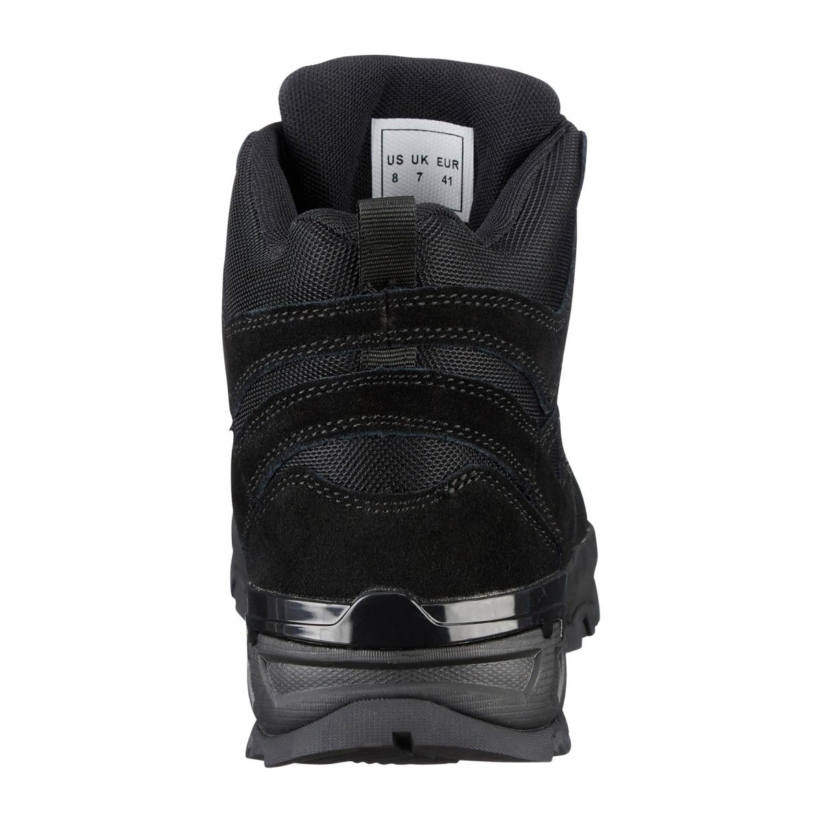 Stivali a squadra Mil-Tec Mid Round Sole Camping Calzature in pelle scamosciata nera all'aperto