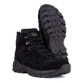 Stivali a squadra Mil-Tec Mid Round Sole Camping Calzature in pelle scamosciata nera all'aperto