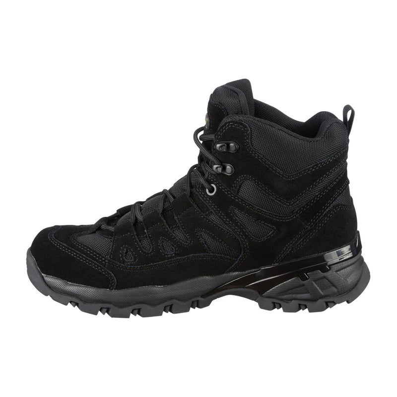 Black MIL-TEC SQUAD mid-calf suede boots with rugged round sole and lace-up design for outdoor and tactical use