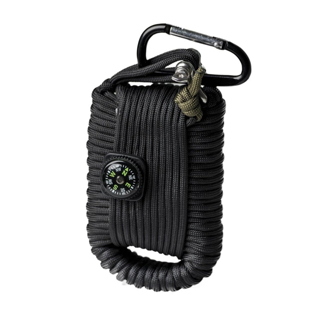 Kit di sopravvivenza MIL-TEC grande 12 m Paracord accendifuoco bussola fischietto nero