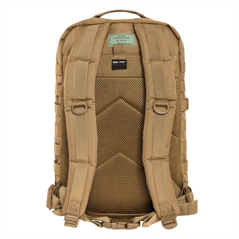 MIL-TEC US Assault Tactical Backpack 36L Ergonomic Formed Padded Shoulders