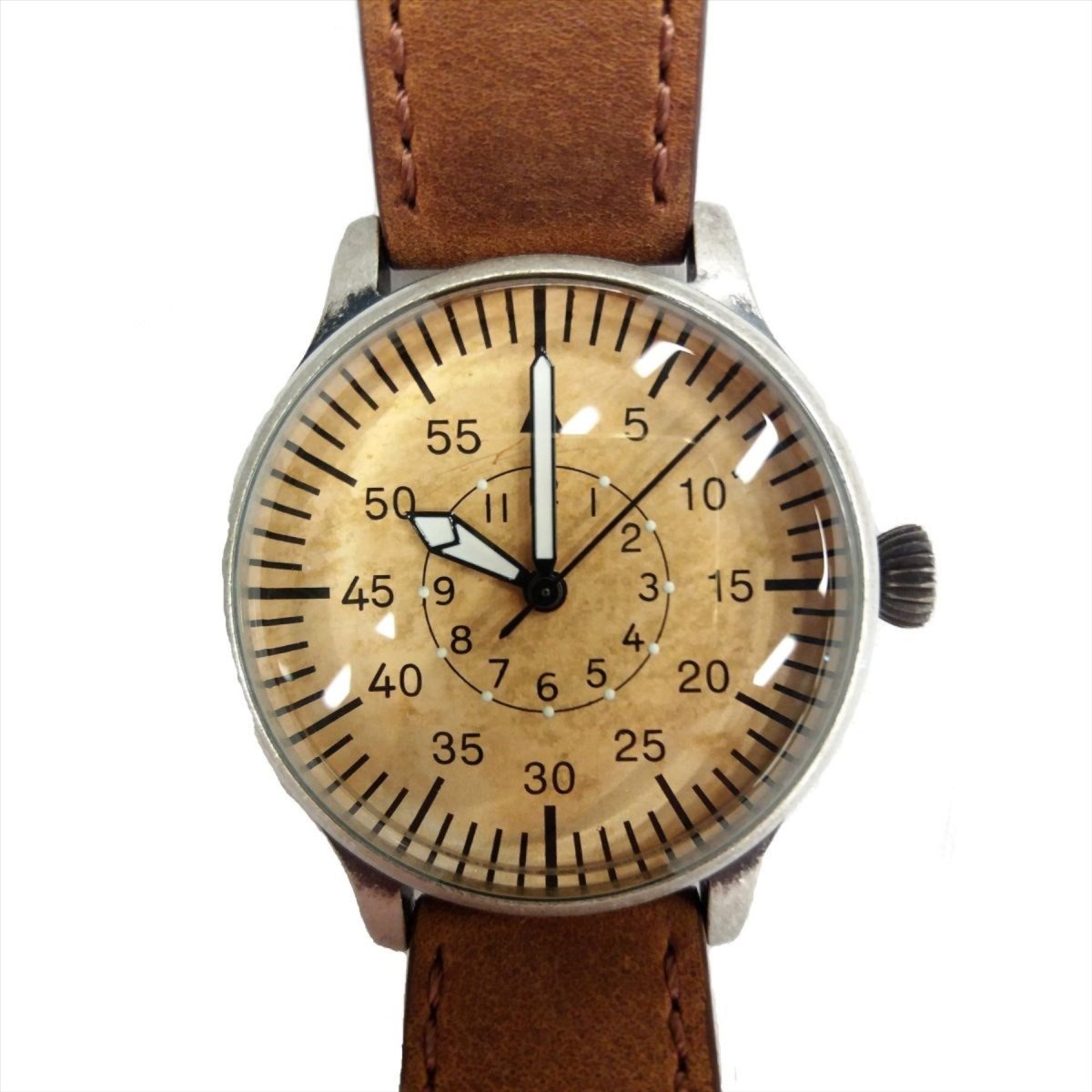 Mil-Tec Vintage Army Quartz Watch Pilot Bracciale in pelle naturale Brown