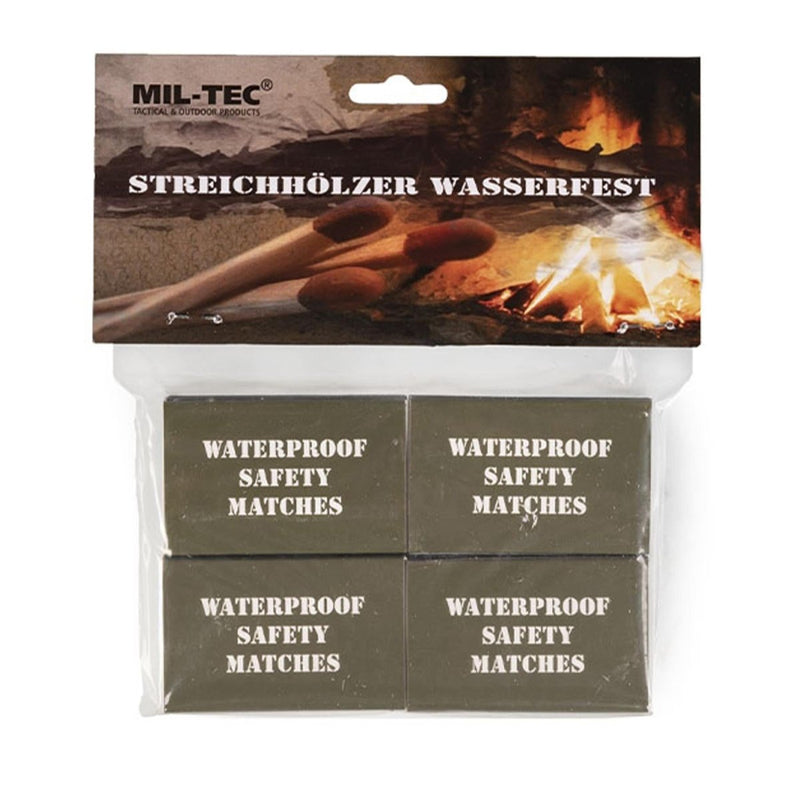 MIL - TEC Water Resistant Matches 4 Pack 35 Matches Outdoor Camping Survival - GoMilitar