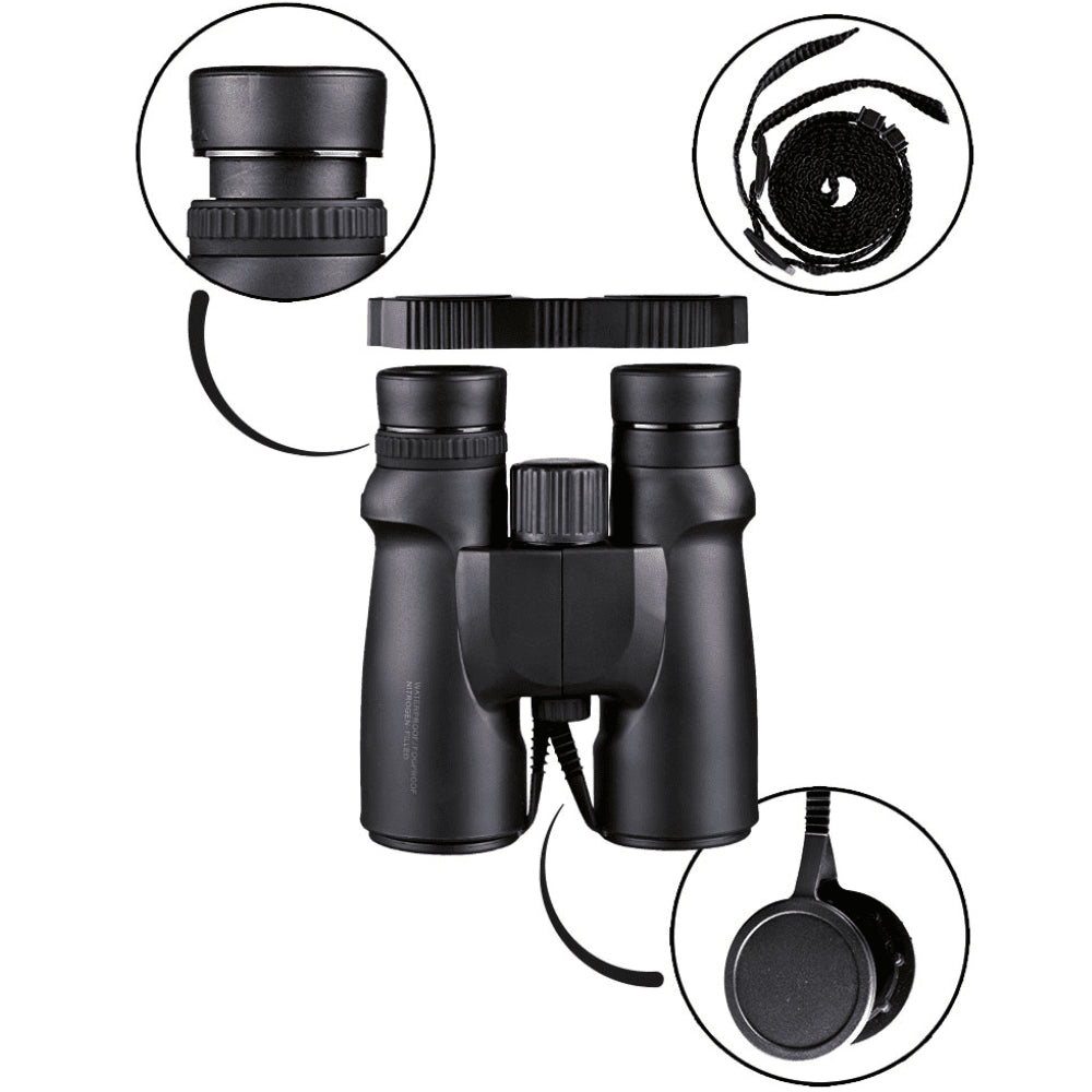 Binocolo impermeabile Mil-Tec 8x42 Nero Ottica da caccia per escursionismo all'aperto