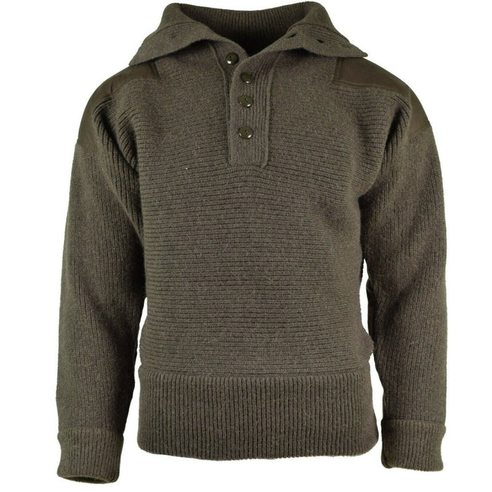 Maglione lavorato a maglia pullover alpino originale dell'esercito austriaco oliva OD lana NUOVO - GoMilitar