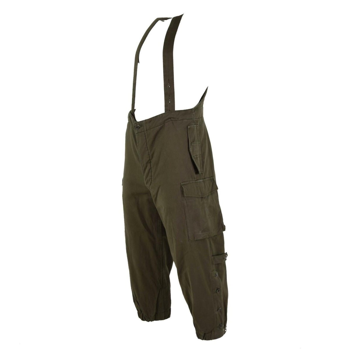 Pants di combattimento dell'esercito austriaco originale Bibs militare Oliva OD complessivo W BRACES NUOVO