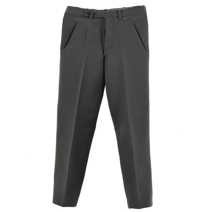 Pantaloni da parata militare grigi originali dell'esercito austriaco con vita regolabile e passanti per cintura, in condizioni nuove