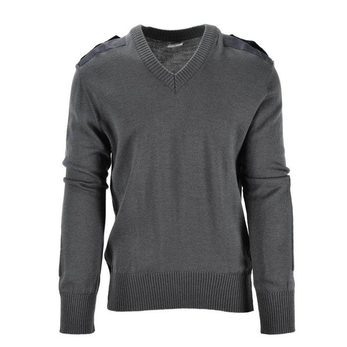 Maglione originale dell'esercito austriaco Jumper commando in lana grigia con scollo a V NUOVO - GoMilitar