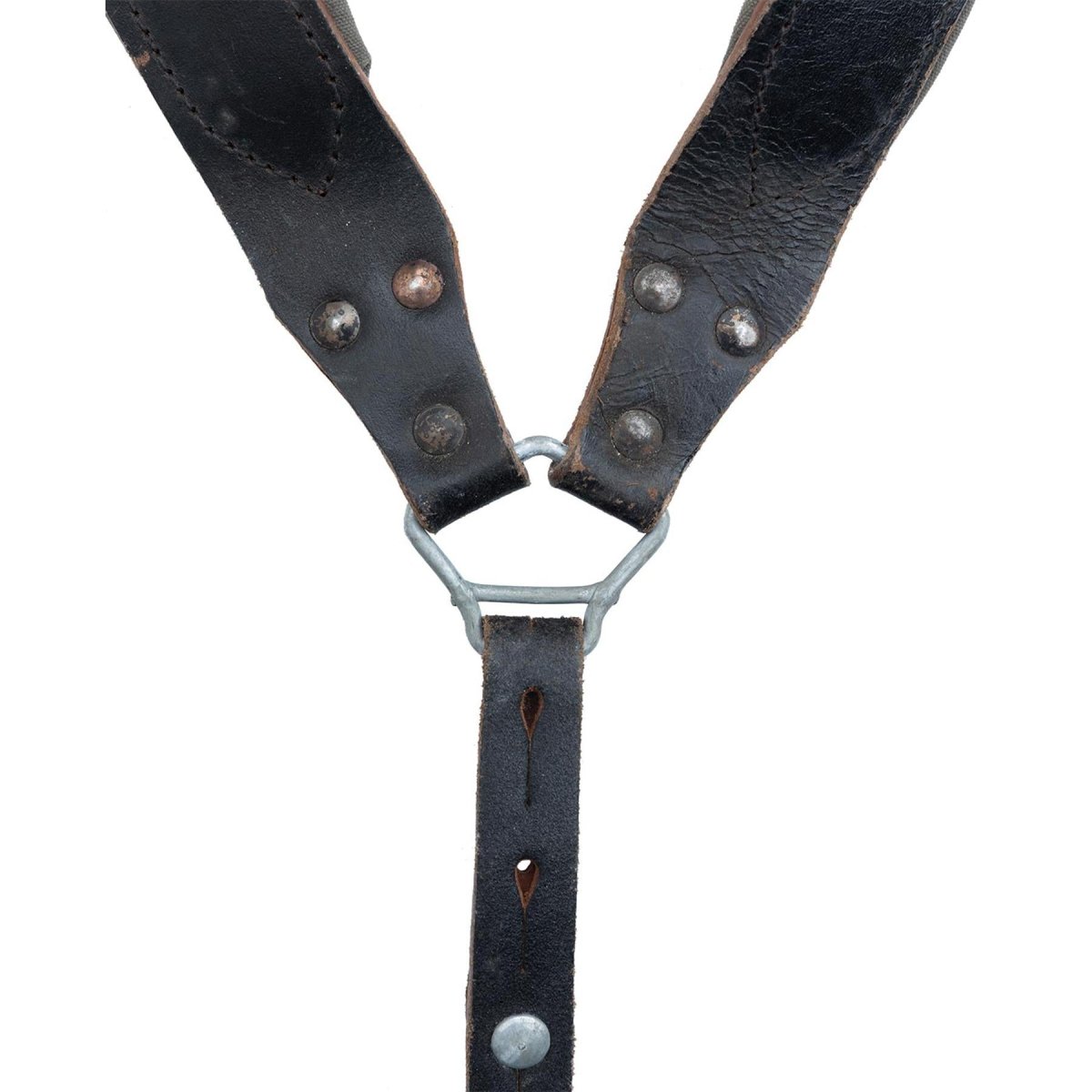 Bratine a trama a Y originali austriache vera in pelle venage surplus militare vintage