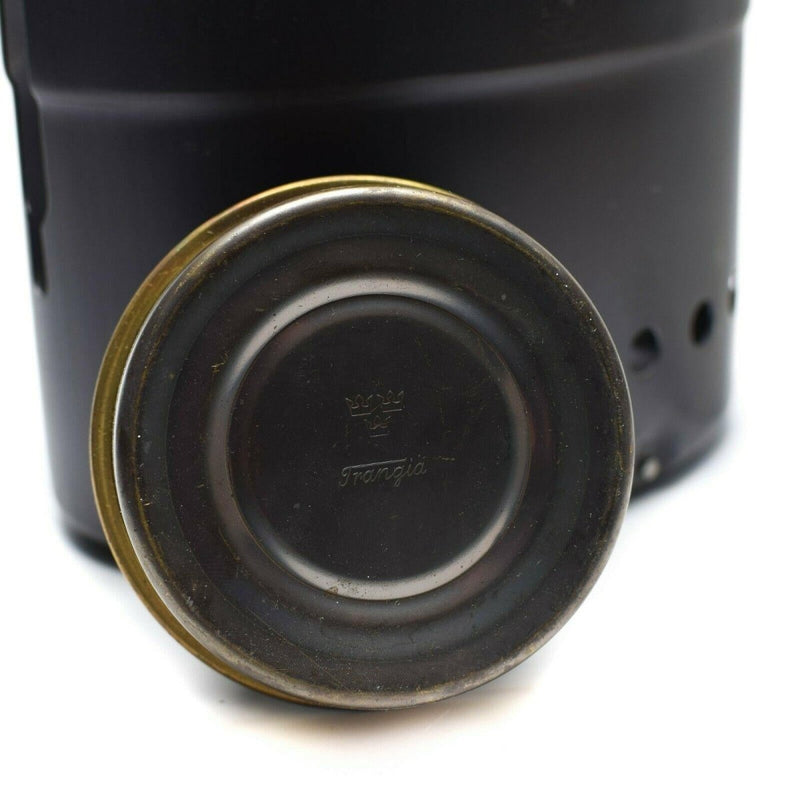 Close-up of the Original Austrian mess kit Swedish SEVA Trangia camping stove burner windshield component
