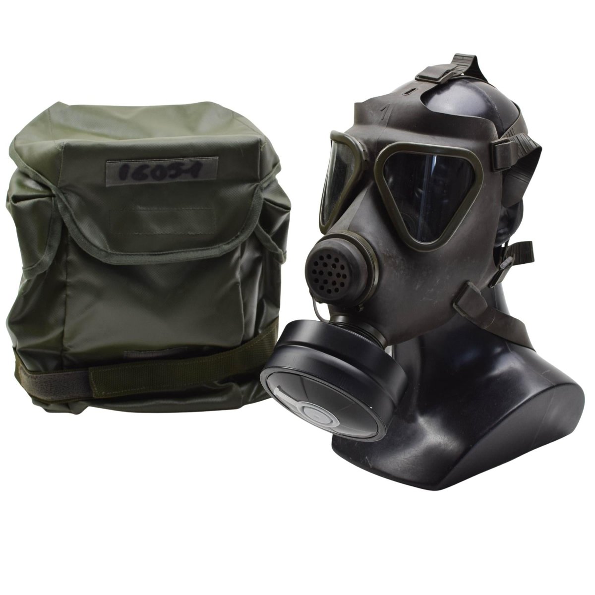 Set maschera antigas Drager militare austriaco originale da collezione militare color oliva